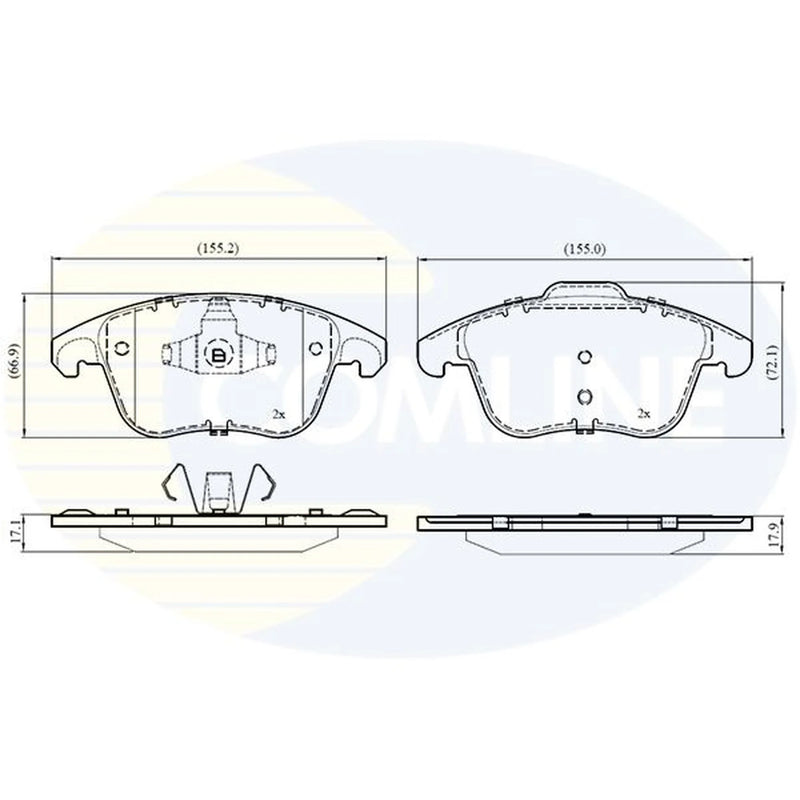 Comline 4 x Front Brake Pad Set CBP03304
