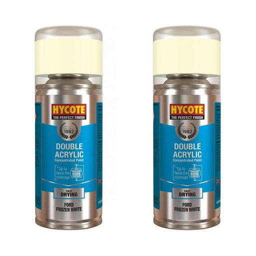 2x Hycote Aerosol Paint for Ford Frozen White 150ml Hycote  - Town Parts