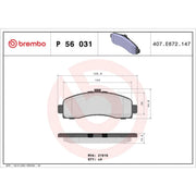 Brembo 4 x Front Brake Pad Set P56031