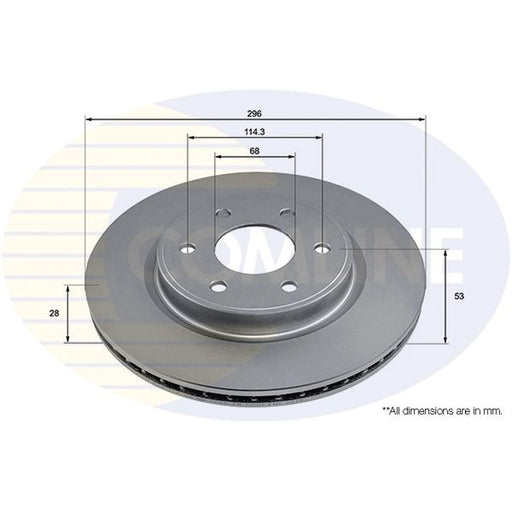 Comline 2 x Internally Vented Front Brake Discs ADC2926V