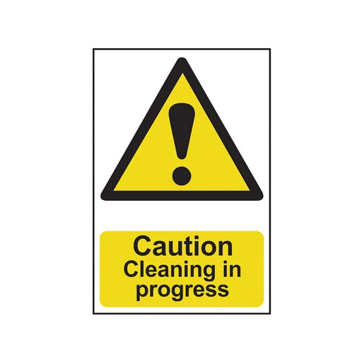 Scan Caution Cleaning In Progress - PVC Sign 200 x 300mm - 1114