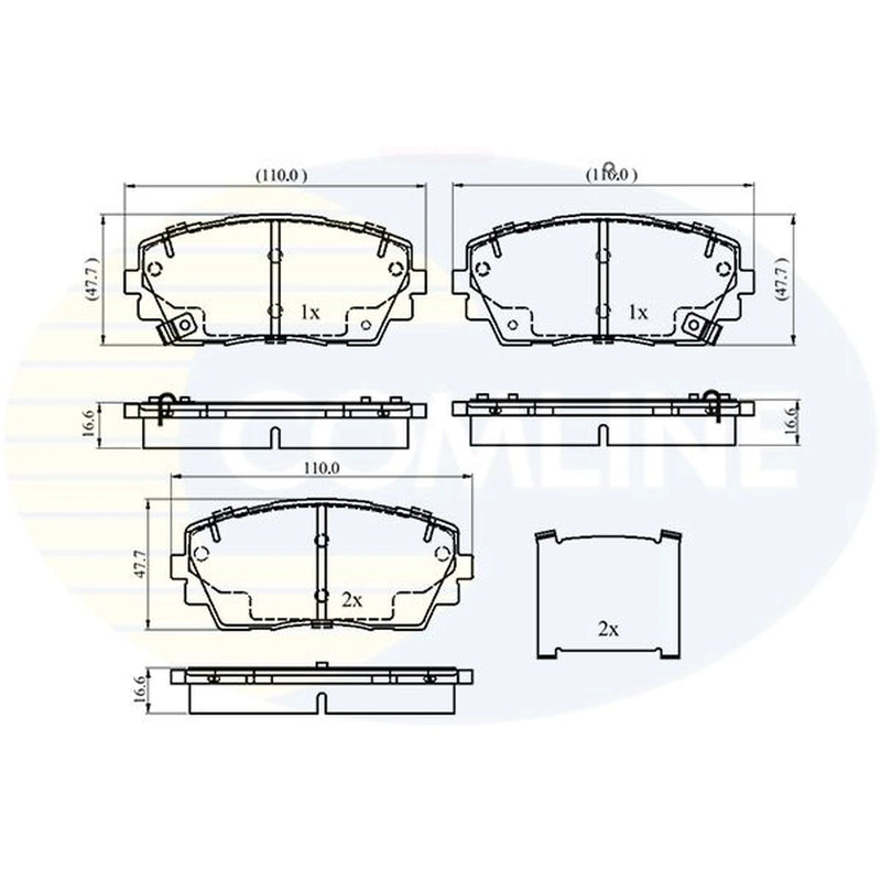 Comline 4 x Front Brake Pad Set CBP34053
