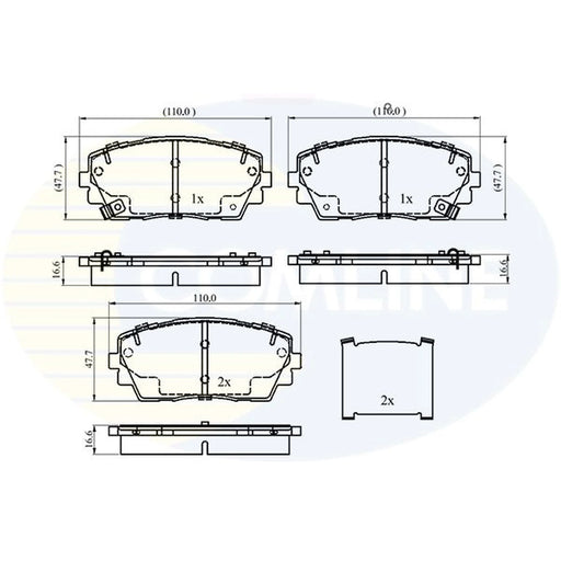 Comline 4 x Front Brake Pad Set CBP34053