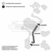 Borg & Beck Intercooler Turbo Charge Air Hose BTH1376