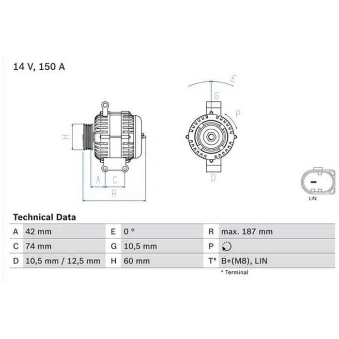 Bosch Reman Alternator 8233 0986082330 Bosch  - Town Parts