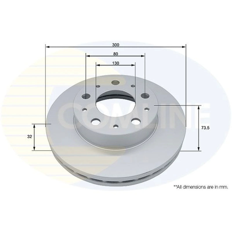 Comline 2 x Front Brake Discs ADC5013V