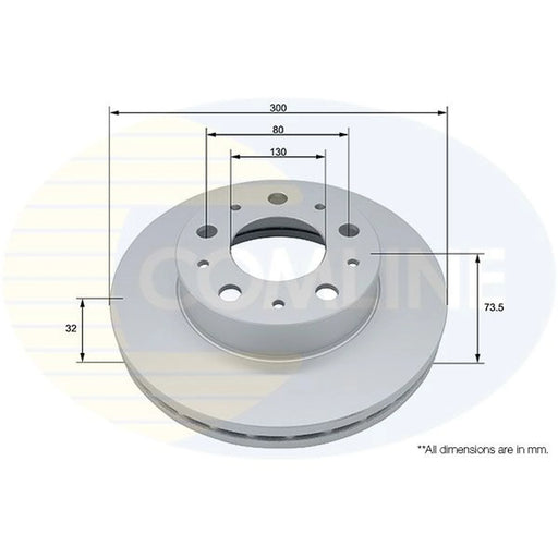 Comline 2 x Front Brake Discs ADC5013V