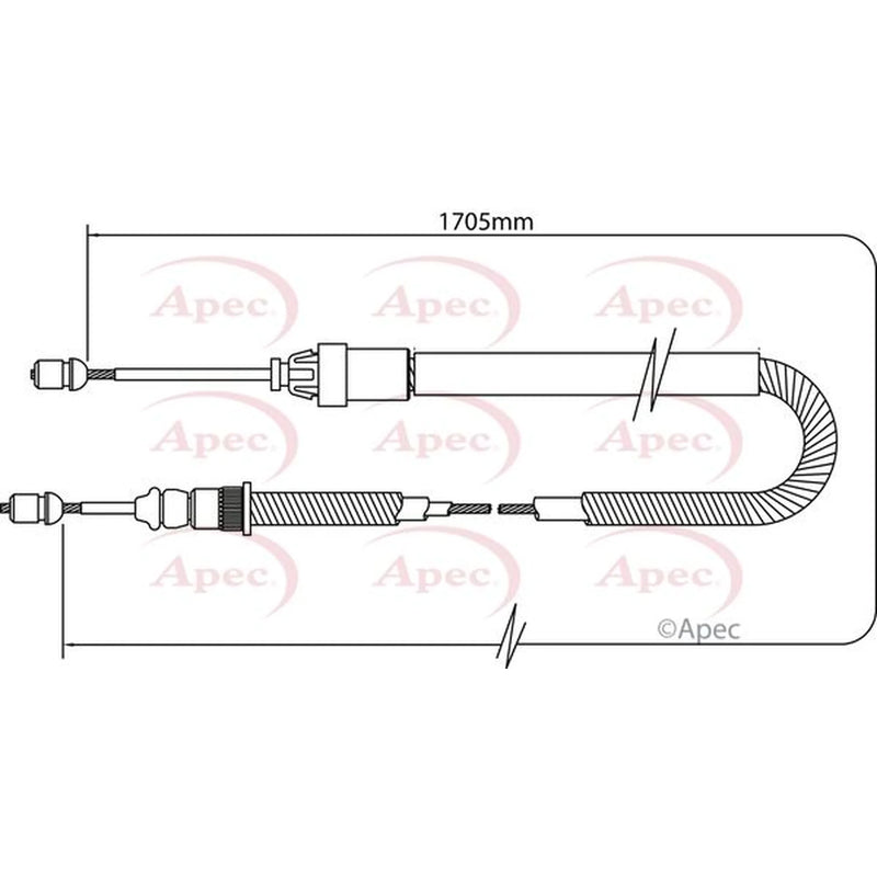 Apec Handbrake Cable Left Rear CAB1333