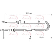 Apec Handbrake Cable Left Rear CAB1333