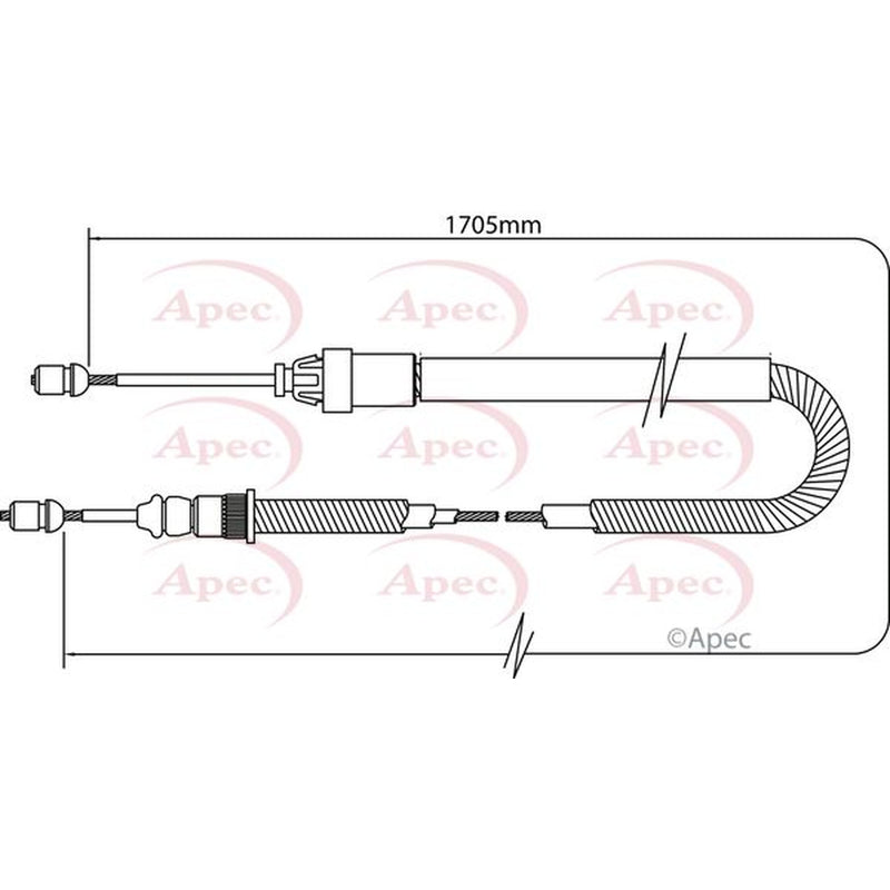 Apec Handbrake Cable Left Rear CAB1333