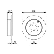 Bosch 2 x Solid Rear Brake Discs 0 986 479 532
