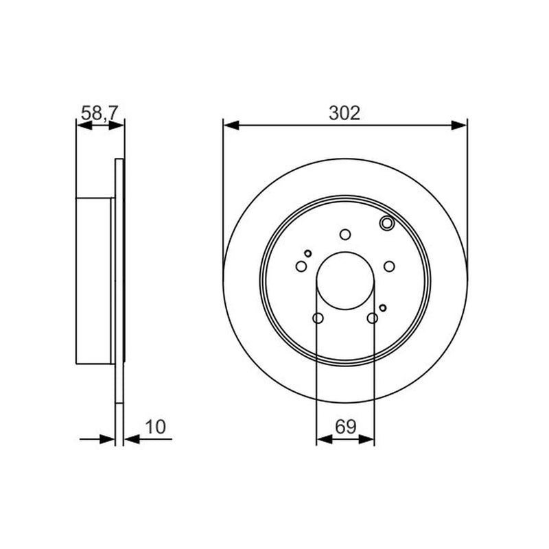 Bosch 2 x Solid Rear Brake Discs 0 986 479 532