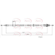 Apec Handbrake Cable Right Rear CAB1864