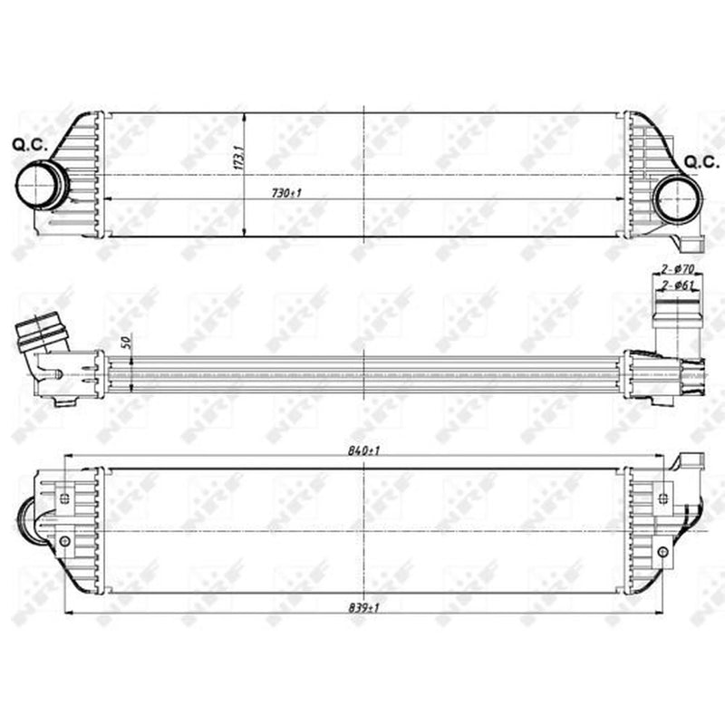NRF Intercooler (Charge Air Cooler) 30358