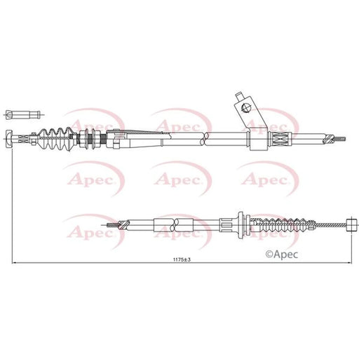 Apec Handbrake Cable Right Rear CAB1002