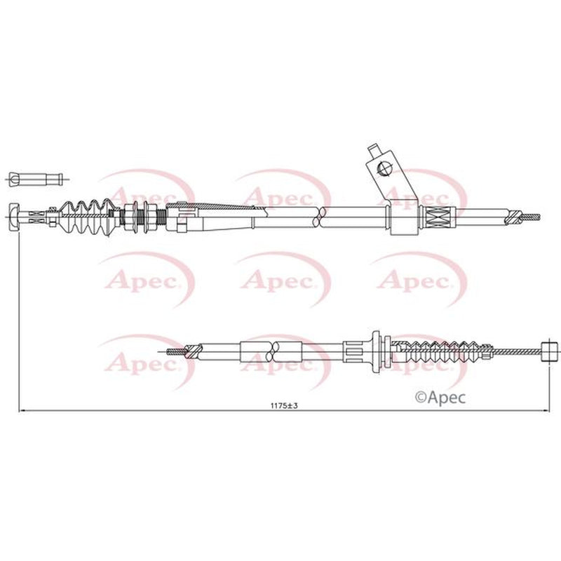 Apec Handbrake Cable Right Rear CAB1002