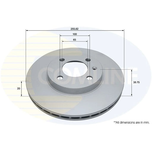 Comline 2 x Internally Vented Front Brake Discs ADC1410V