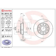 Brembo 2 x Solid Rear Brake Discs 08.9918.21