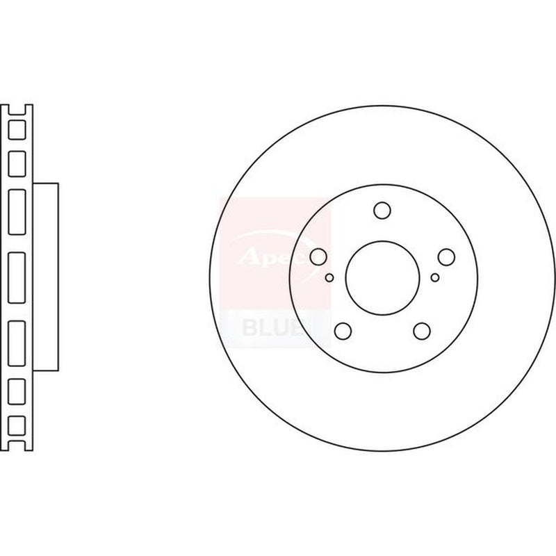Apec 2 x Vented Front Brake Discs SDK6526