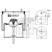 Febi Air Suspension Bellow 258mm 39421
