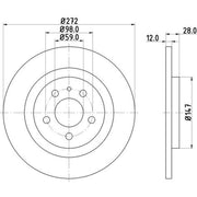 DON 2 x Solid Rear Brake Discs PCD21442