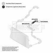 Borg & Beck Intercooler Turbo Charge Air Hose Lower BTH1075