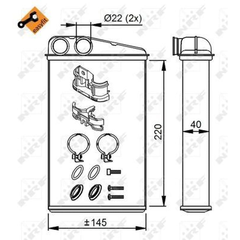 NRF Heater Matrix Core Heat Exchanger 54272