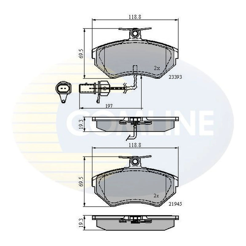 Comline 4 x Front Brake Pad Set CBP1736