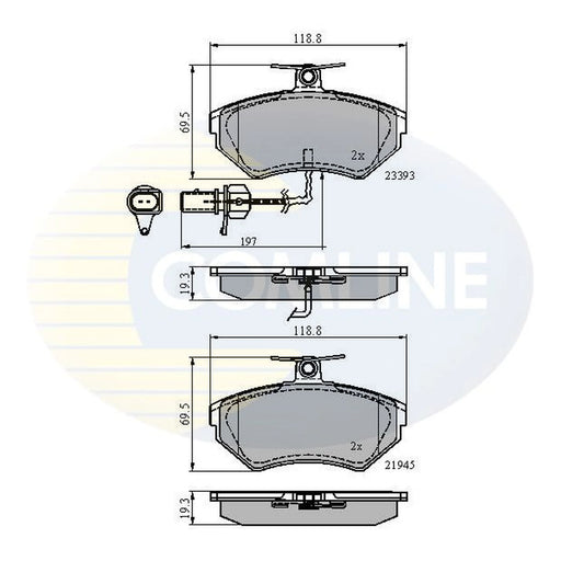 Comline 4 x Front Brake Pad Set CBP1736