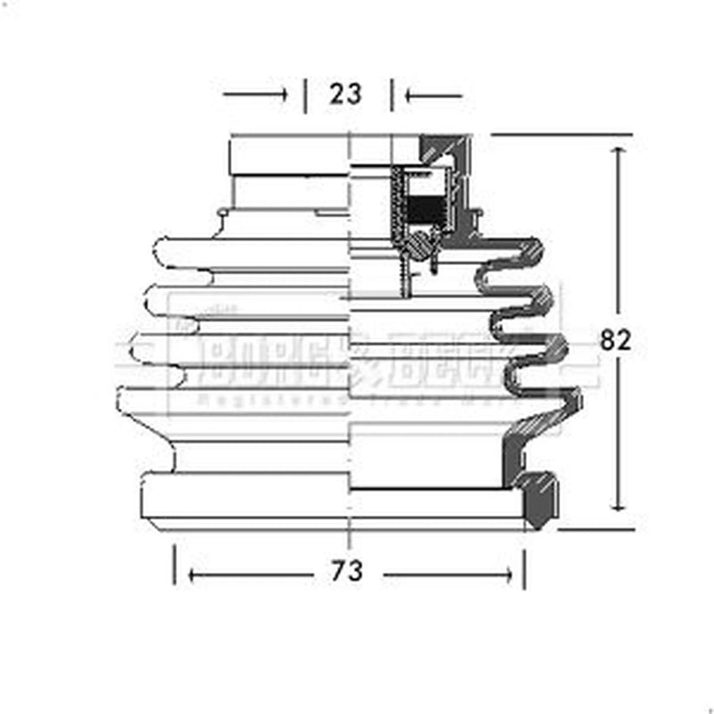 Borg & Beck Drive Shaft Bellow Kit Front Right BCB2688