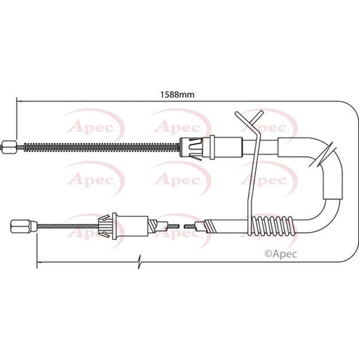 Apec Handbrake Cable Left Rear CAB1187