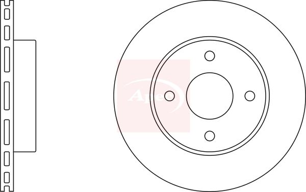 Apec 2 x Brake Disc Set Vented