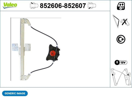 VALEO 851658 Window Regulator Front Left Without Electric Motor Fits Ford Fusion Valeo - Town Parts