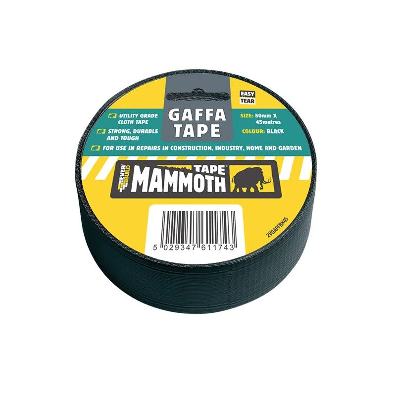 Everbuild Sika Gaffa Tape 50mm x 45m Black - 467448