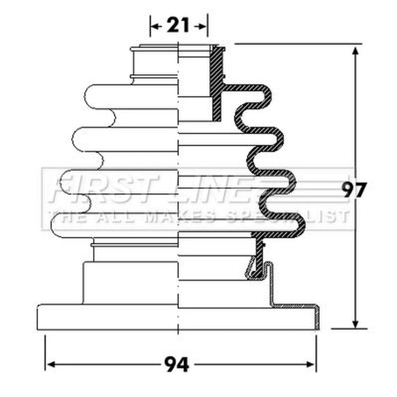 First Line Drive Shaft Bellow Kit Front Left FCB6295