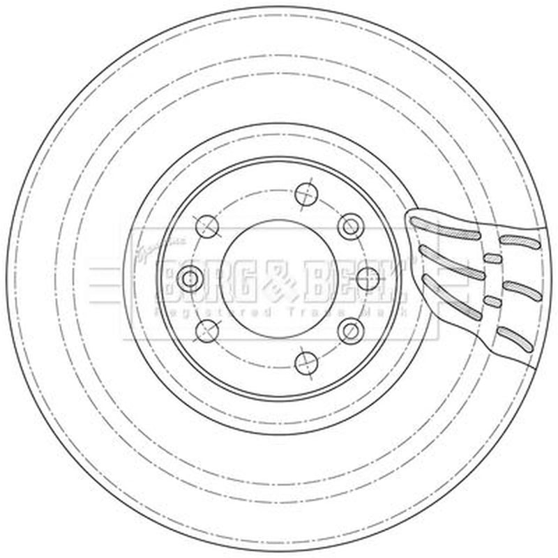 Borg & Beck 2 x Vented Front Brake Discs BBD6098S