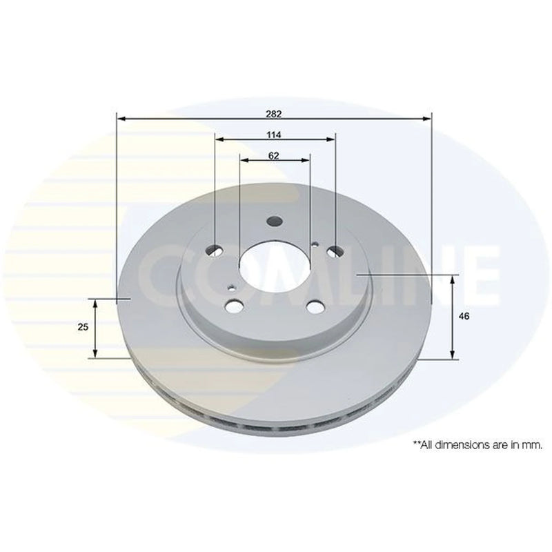 Comline 2 x Internally Vented Front Brake Discs ADC5092V