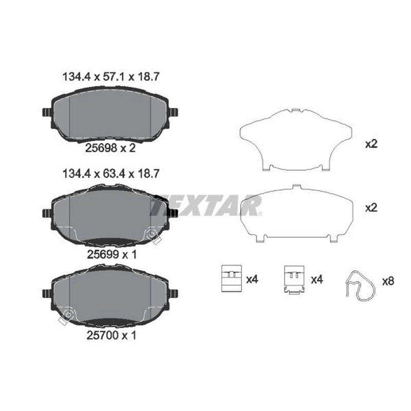 Textar Front Brake Pad Set 2569801