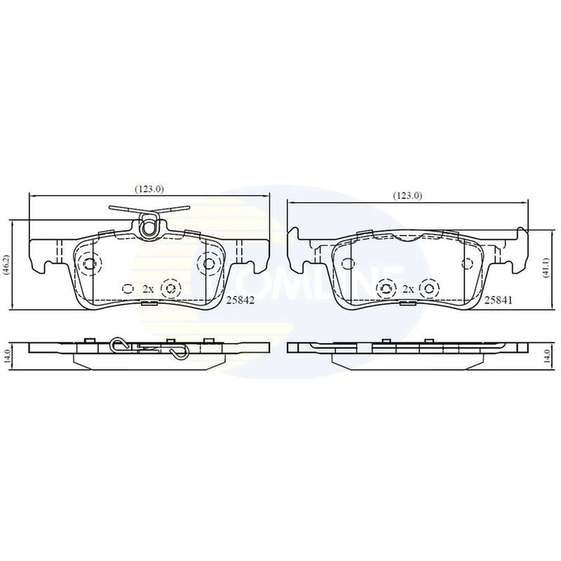 Comline 4 x Rear Brake Pad Set CBP02369