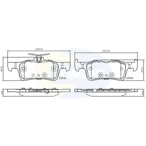Comline 4 x Rear Brake Pad Set CBP02369
