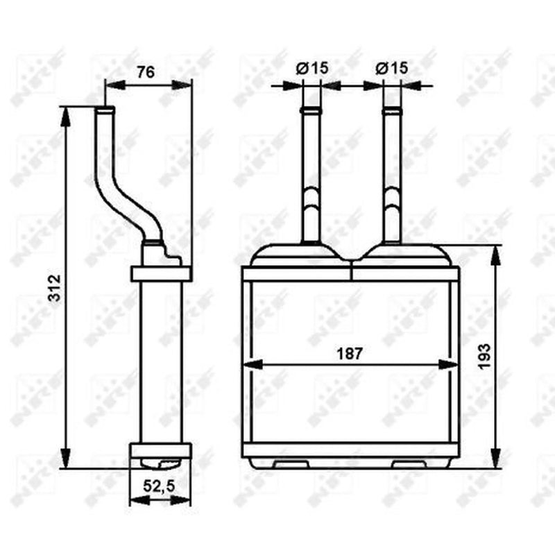 NRF Heater Matrix Core Heat Exchanger 52103