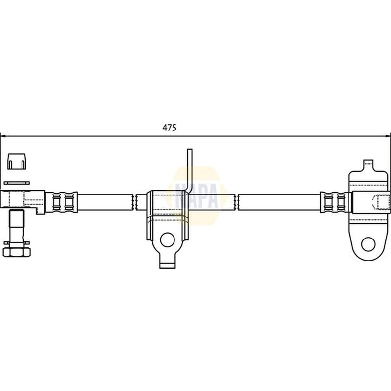 NAPA Brake Hydraulic Hose Line Front Left NBH1117