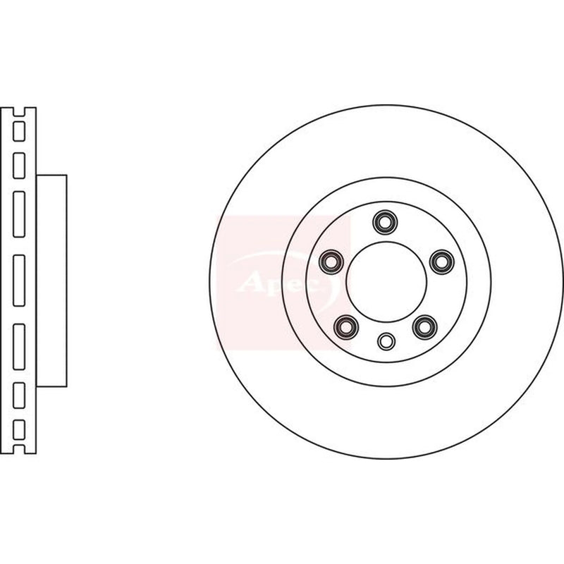Apec 2 x Vented Front Brake Discs DSK3161