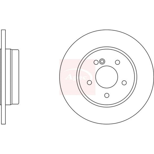 Apec 2 x Solid Rear Brake Discs DSK2043
