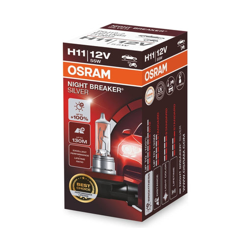 Osram NIGHT BREAKER SILVER H11, +100% more brightness, halogen headlamp, 64211NB Osram  - Town Parts