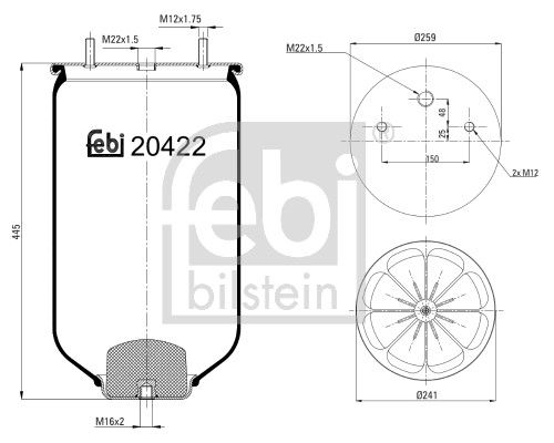 Febi Air Suspension Bellow 119mm