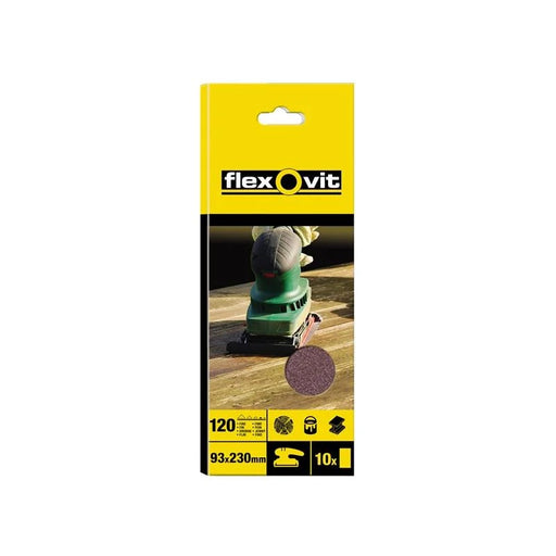 Flexovit 1/3 Sanding Sheets Plain Coarse 50 Grit (Pack 10) - 63642526314