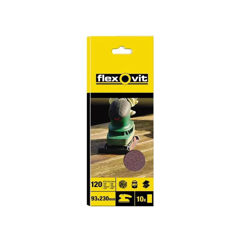 Flexovit 1/3 Sanding Sheets Plain Medium 80 Grit (Pack 10) - 63642526320