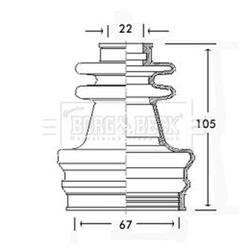 Borg & Beck Drive Shaft Bellow Kit Front Left BCB2417
