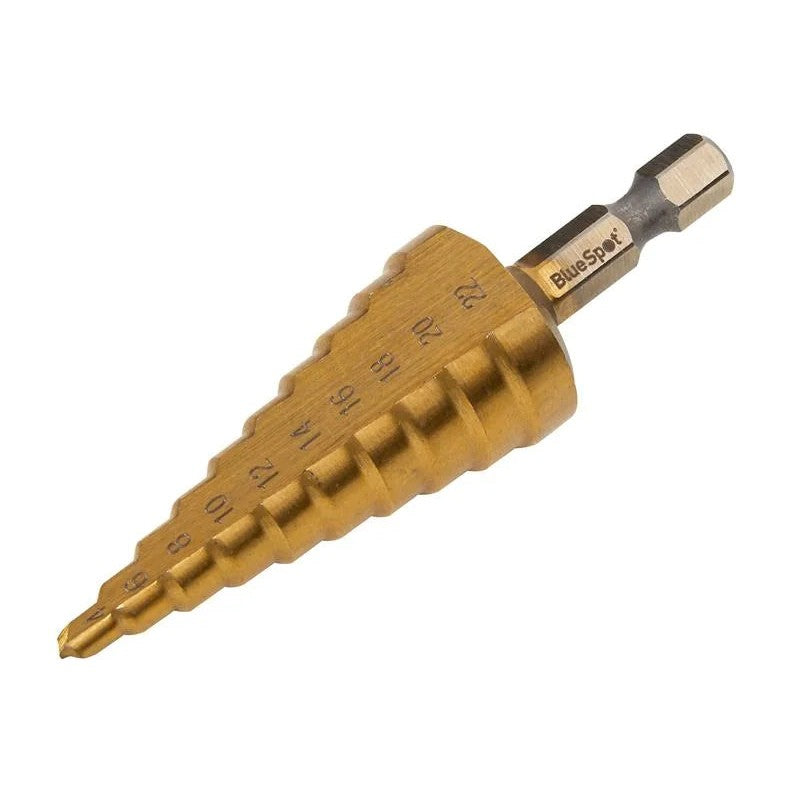 BlueSpot Tools HSS 1/4in Hex Shank Step Drill 4-22mm - 32052